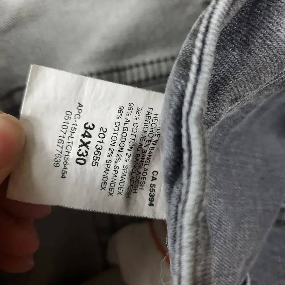 Lee Gray Wash Straight Fit Straight-Leg Jeans Size 34x30